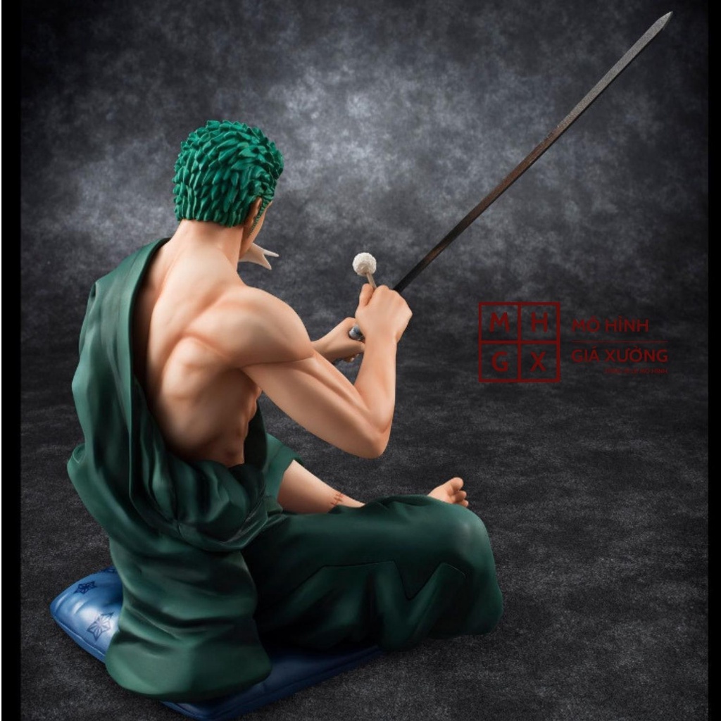 Mô hình Roronoa Zoro POP ngồi lau kiếm lau kiếm Cao 15cm - Figure Tượng Zoro One Piece