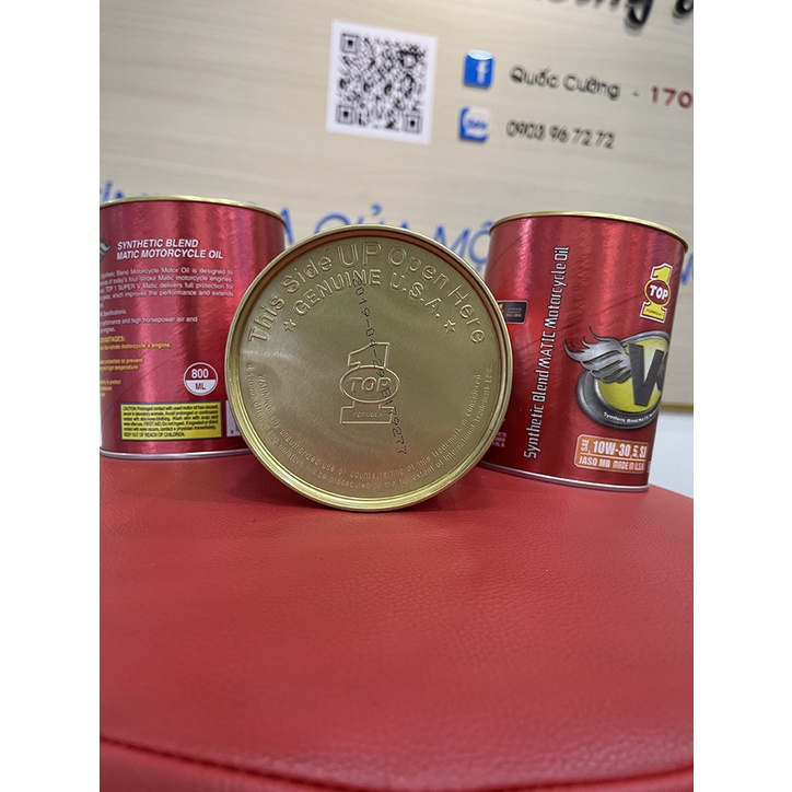 (Combo) nhớt xe ga TOP1 [ Bao bì mới ] SAE 10W30 API SN JASO MB SYNTHTICE BLEND MACTIC MATARCYCLE OIL  Dung Tích 800 ML