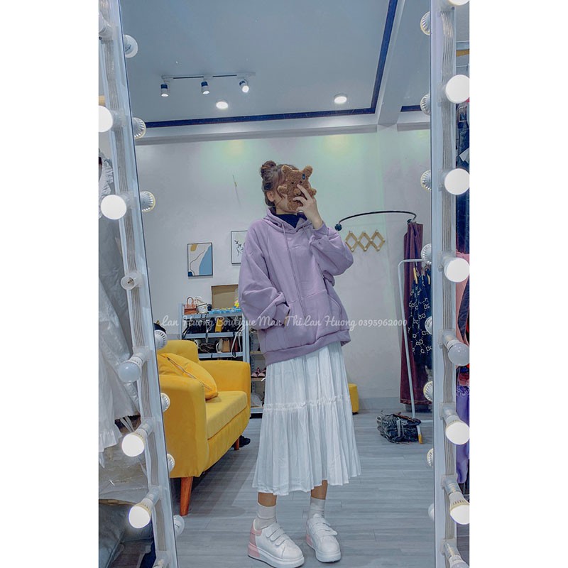 Áo Hoodie Nỉ Bông Trơn-Không Mũ Mẫu Mới M894-Violet_Store