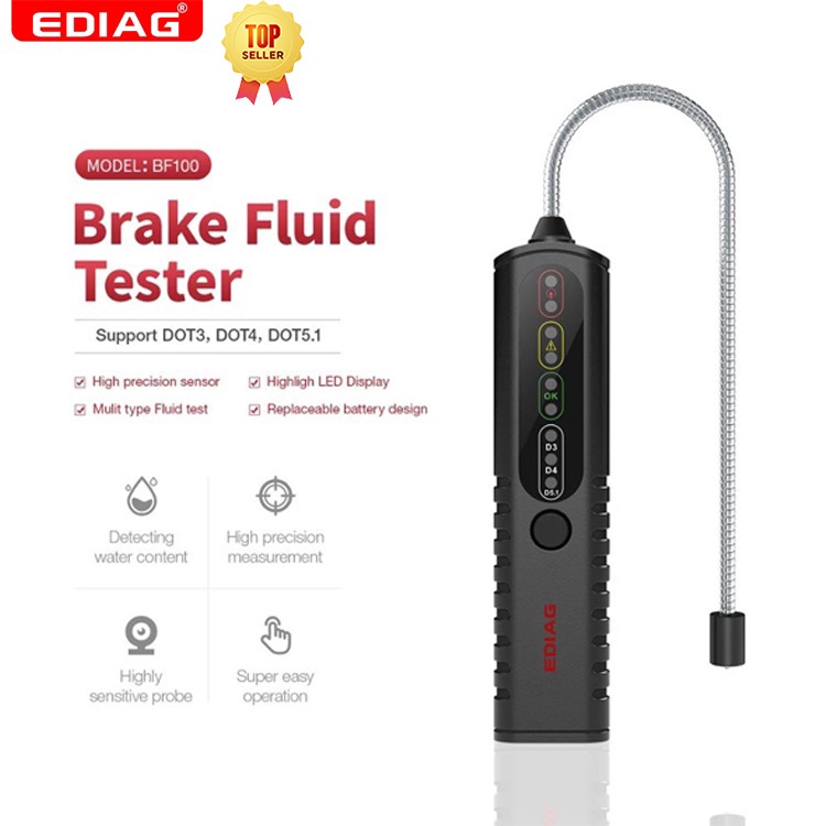 Máy kiểm tra chất lỏng phanh EDIAG BF100 Dụng cụ kiểm tra chất lỏng ô tô DOT3 / DOT4 / DOT5.1 Đèn LE
