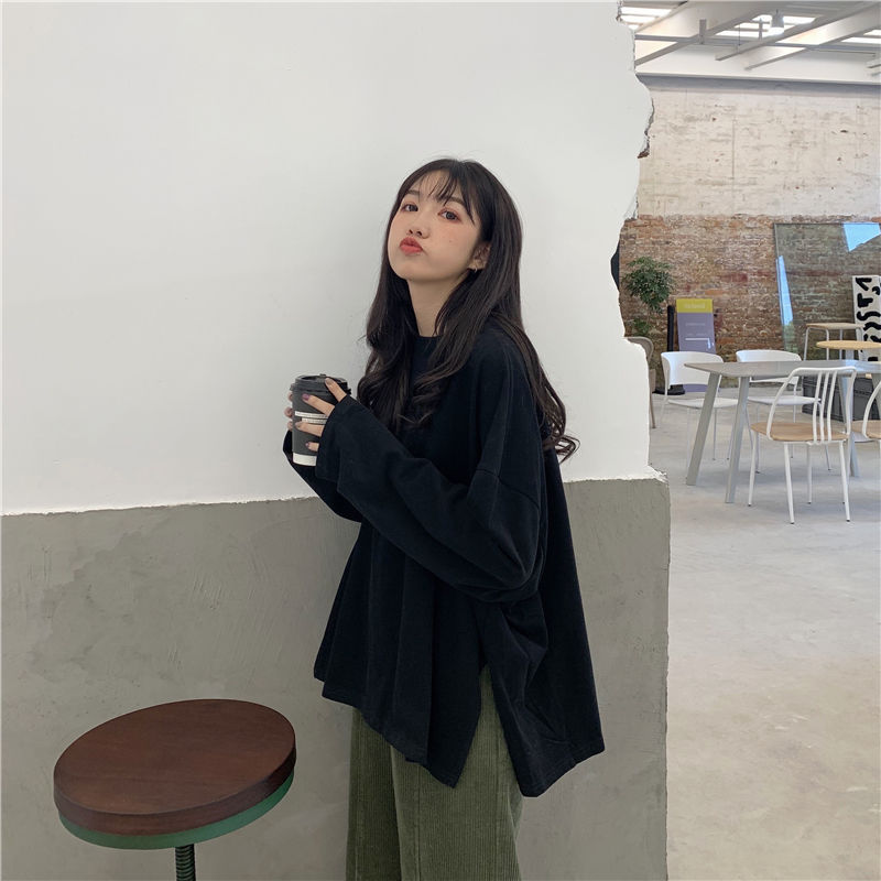 Áo Thun Nữ Tay Dài Màu Trắng Thời Trang Xuân Thu