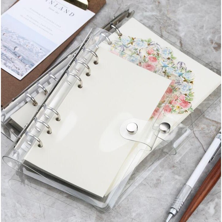 Sổ còng trong suốt A5 - A7 với 6 khoen làm album ảnh / sổ lưu niệm / hồ sơ văn phòng