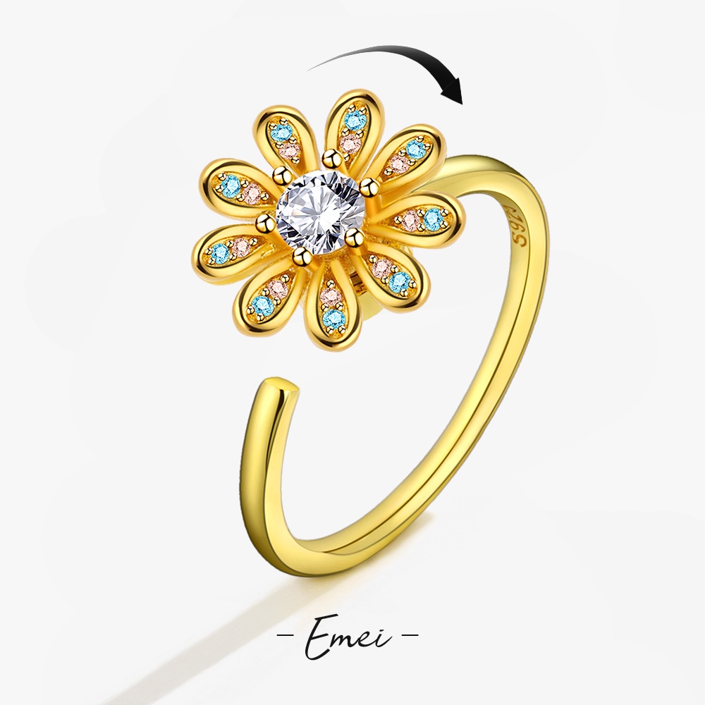 Nhẫn Hở Hình Hoa Cúc Có Thể Điều Chỉnh Kích Cỡ Chất Lượng Cao