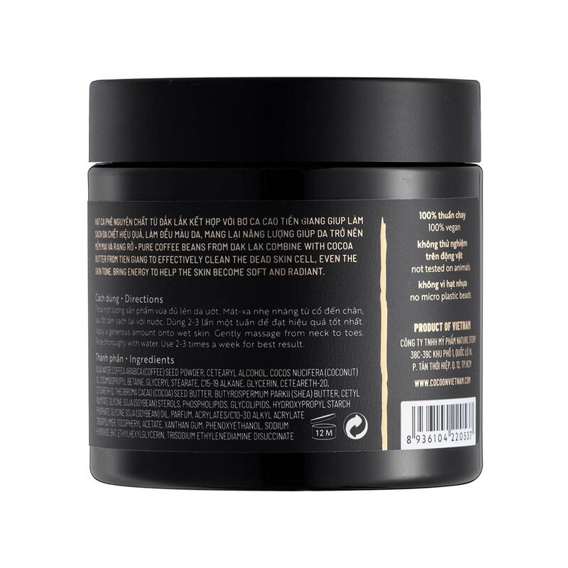 Cà phê Đắk Lắk Làm Sạch Da Chết Body COCOON 200ml - Dak Lak Coffee Body Polish