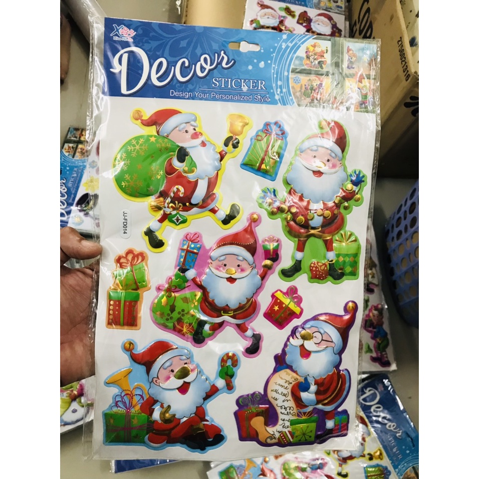 Sticker Noel, Người Tuyết, cây thông Noel nổi 3D cực xinh rang Trí Nghệ Thuật Mùa Giáng Sinh - VPP Brendo