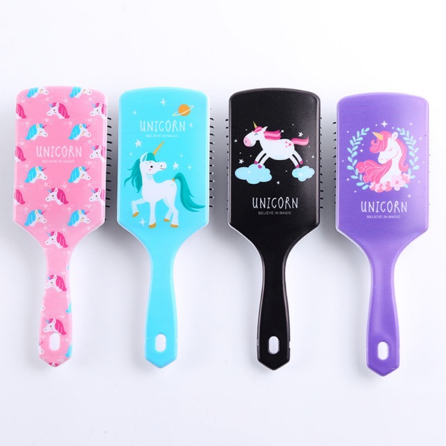 Lược gai nhựa hỗ trợ chải cúp tóc khi sấy hình unicorn siêu đáng yêu