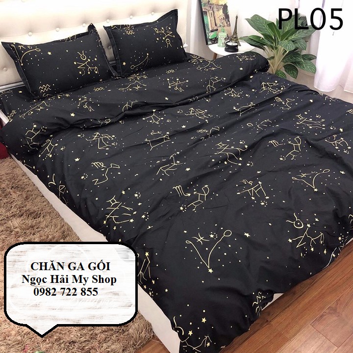 Bộ drap giường cotton lụa Hươu cao cổ (chọn mẫu)