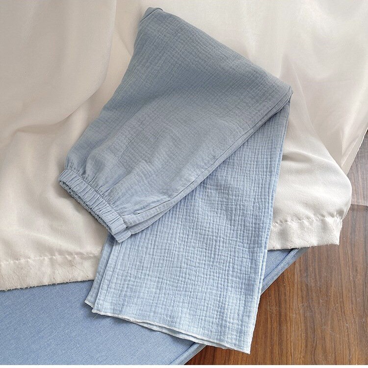 Quần dài nữ mặc nhà, mặc ngủ vải xô cotton mềm nhẹ họa tiết gấu