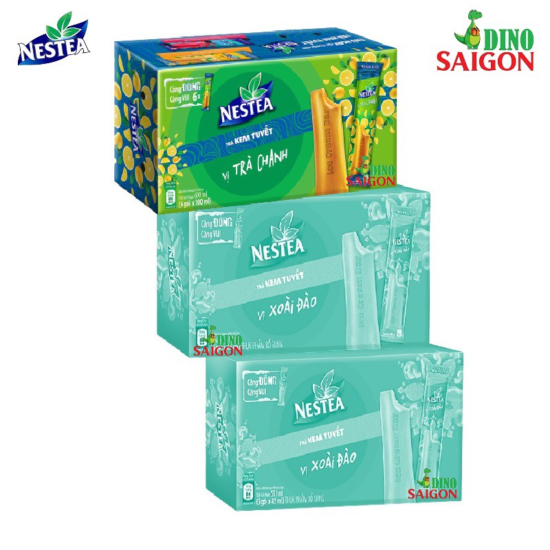 Combo 3 Hộp Trà Kem Tuyết Nestea gồm 2 vị Xoài Đào và 1 vị Trà Chanh