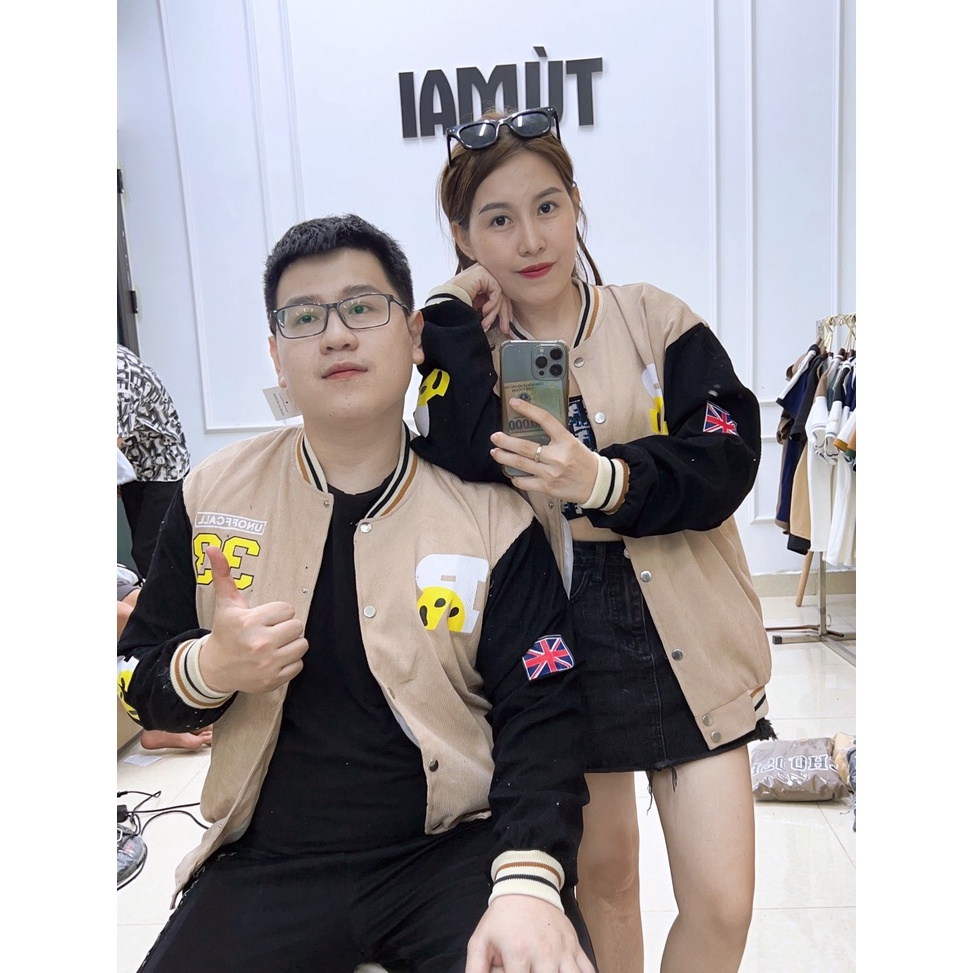 Áo khoác bomber unisex - Áo bóng chày số 33 , chất kaki 2 lớp dày dặn