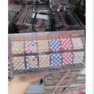 Kẹp tóc càng cua 5 răng đính đá màu và hạt châu