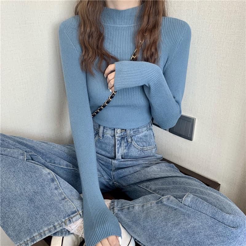 Áo len tăm nữ cổ lọ 3 phân mềm mịn co giãn siêu hot siêu xinh HARI