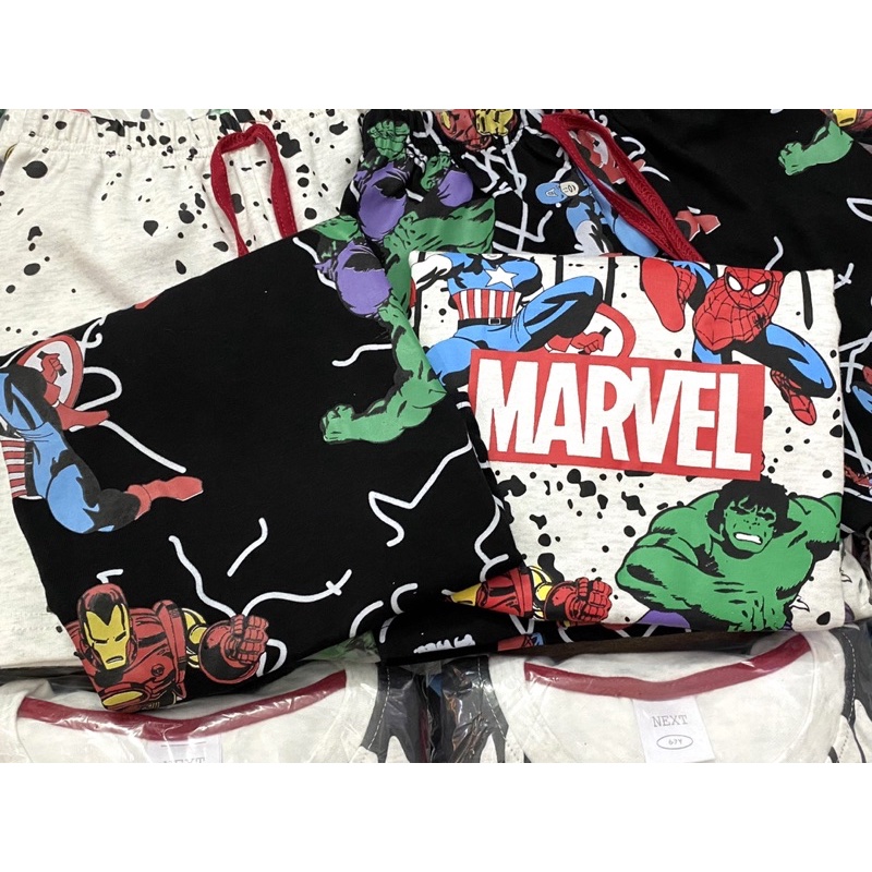 Set 2 bộ cotton cộc tay Marvel cho bé trai size từ 10-24 cân