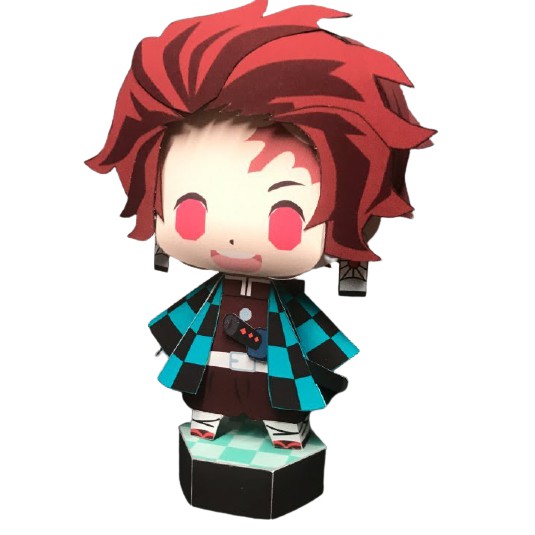 (Đọc kĩ mô tả) 01- Mô hình giấy tự làm Kamado Tanjirou [Demon Slayer/ Kimetsu no Yaiba] có kèm hộp trang trí