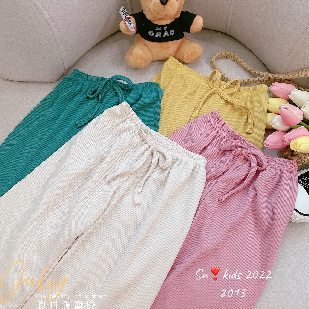 Quần áo dài tay bé gái, set bộ tăm lạnh Quảng Châu quần ống suông siêu đẹp cho bé