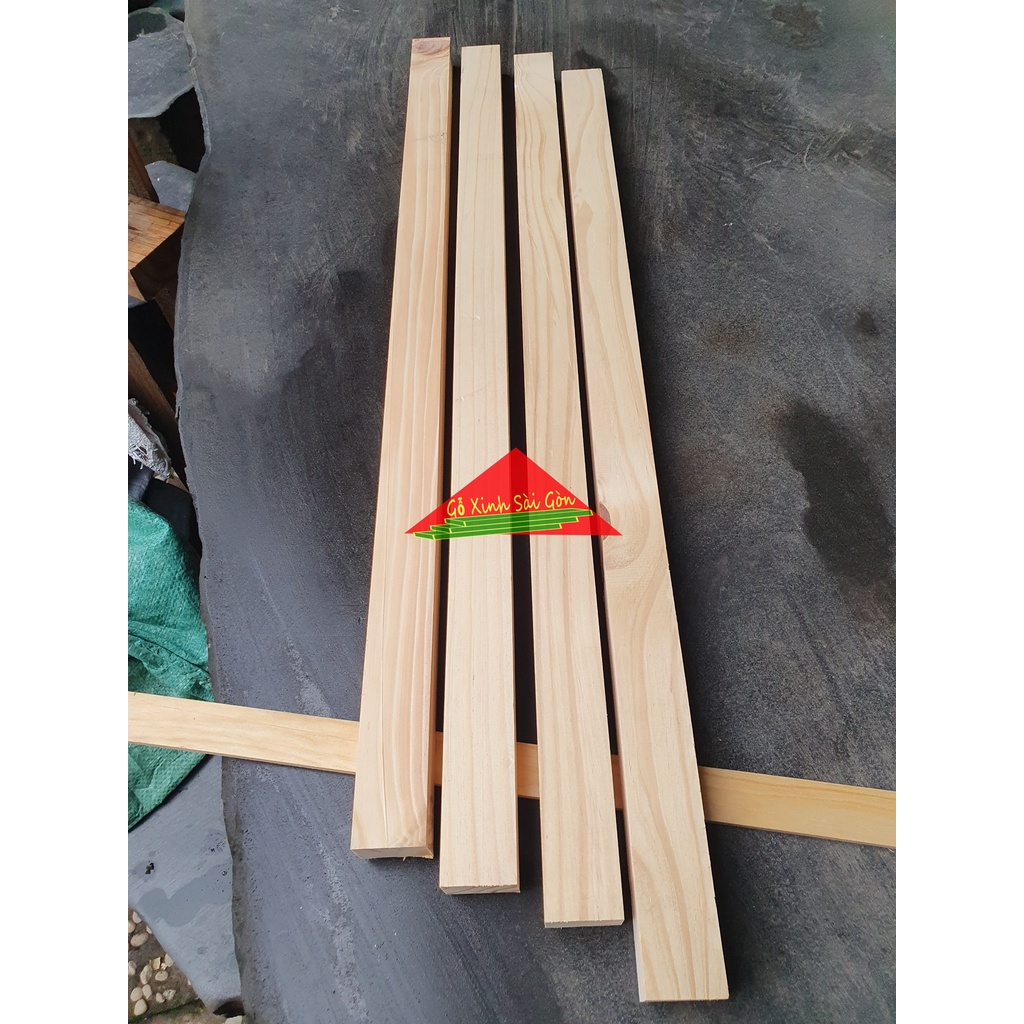 Thanh gỗ thông dài 80cm, vuông 3x4cm bào láng 4 mặt, cực đẹp cực chắc chắn, dùng đóng bàn, ghế, làm khung sườn