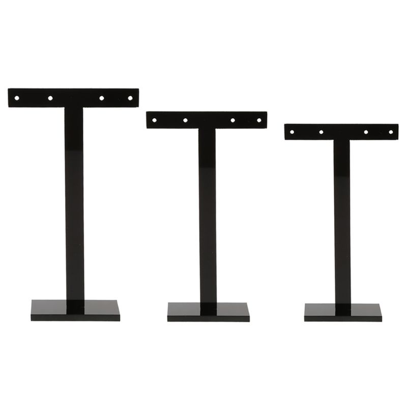 Set 3 Giá Đỡ Trưng Bày Khuyên Tai Bằng Acrylic Hình Cây / Dơi Độc Đáo