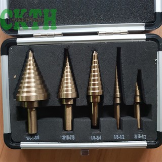 Bộ 5 mũi khoan bước tháp HSS 4 - 35mm khoan kim loại,thép,sắt,nhôm,gỗ