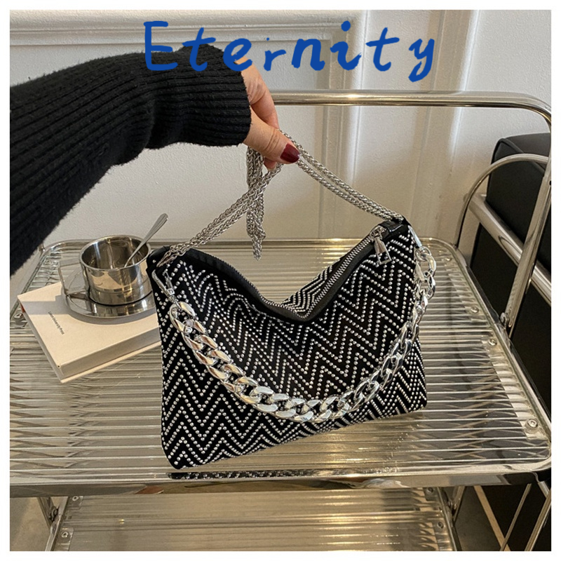 Túi Xách Đeo Chéo Đính Đá Lấp Lánh Thời Trang Cao Cấp Phong Cách Hàn Quốc Cho Nữ