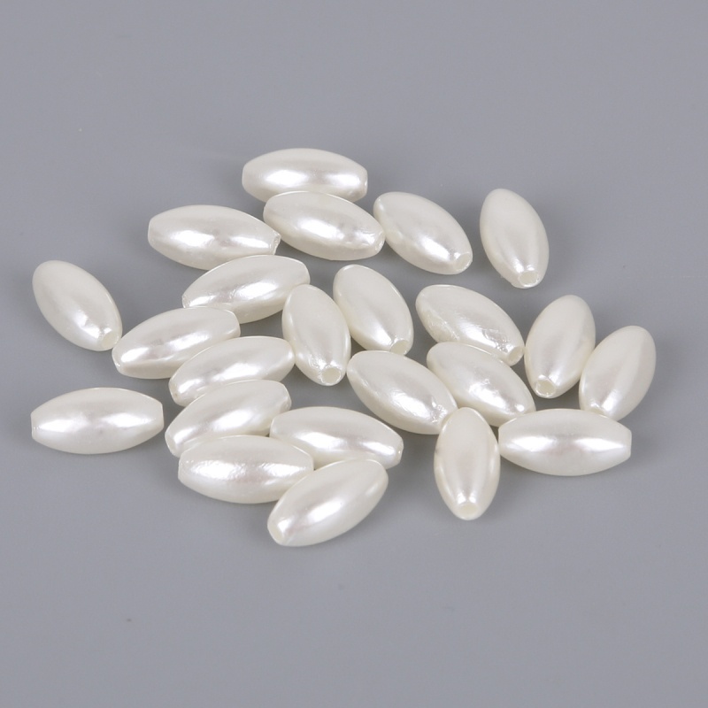 Bộ 100 Hạt Ngọc Trai Hình Oval Dùng Làm Trang Sức Thủ Công