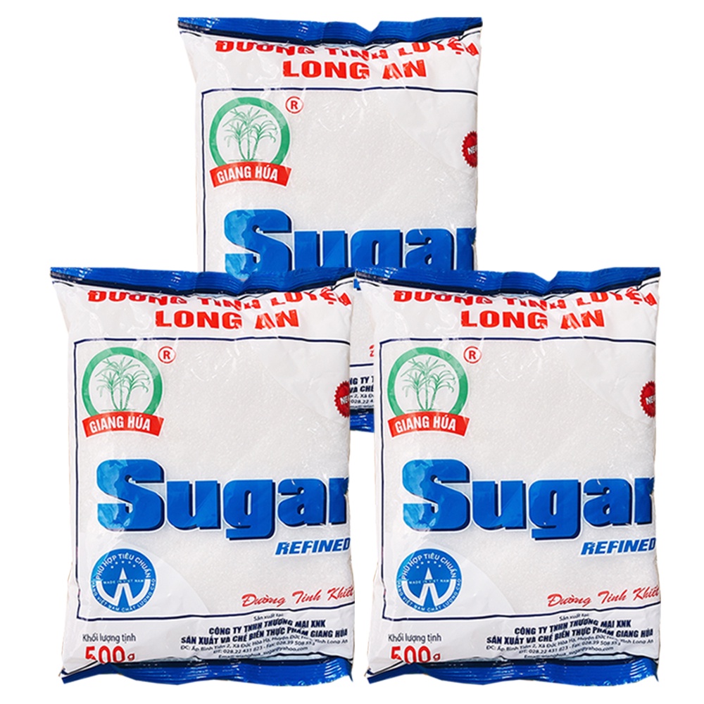 Combo 6 bịch đường cát trắng tinh luyện Long An