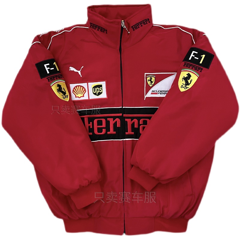 Áo Khoác Phong Cách Hip Hop Retro Thêu Hình Hoa Kỳ F1