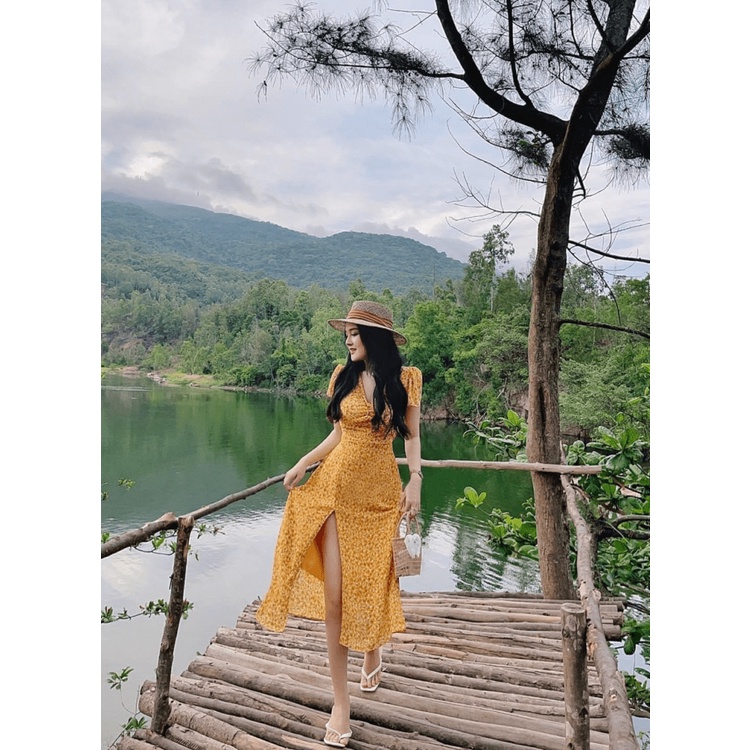 ĐẦM HOA LỤA NỮ HỞ LƯNG XẺ ĐÙI QUYẾN RŨ ĐI CHƠI ĐI BIỂN ĐI DU LỊCH SANG CHẢNH