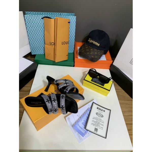 pl(VIDEO) Guốc 7p Quai Hạt Đá Da Mềm Êm Fullbox Cao Cấp