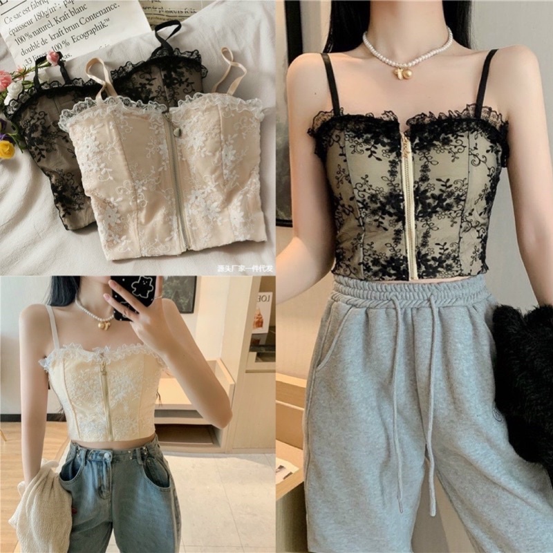 Áo bra ren khoá kéo hàng cao cấp