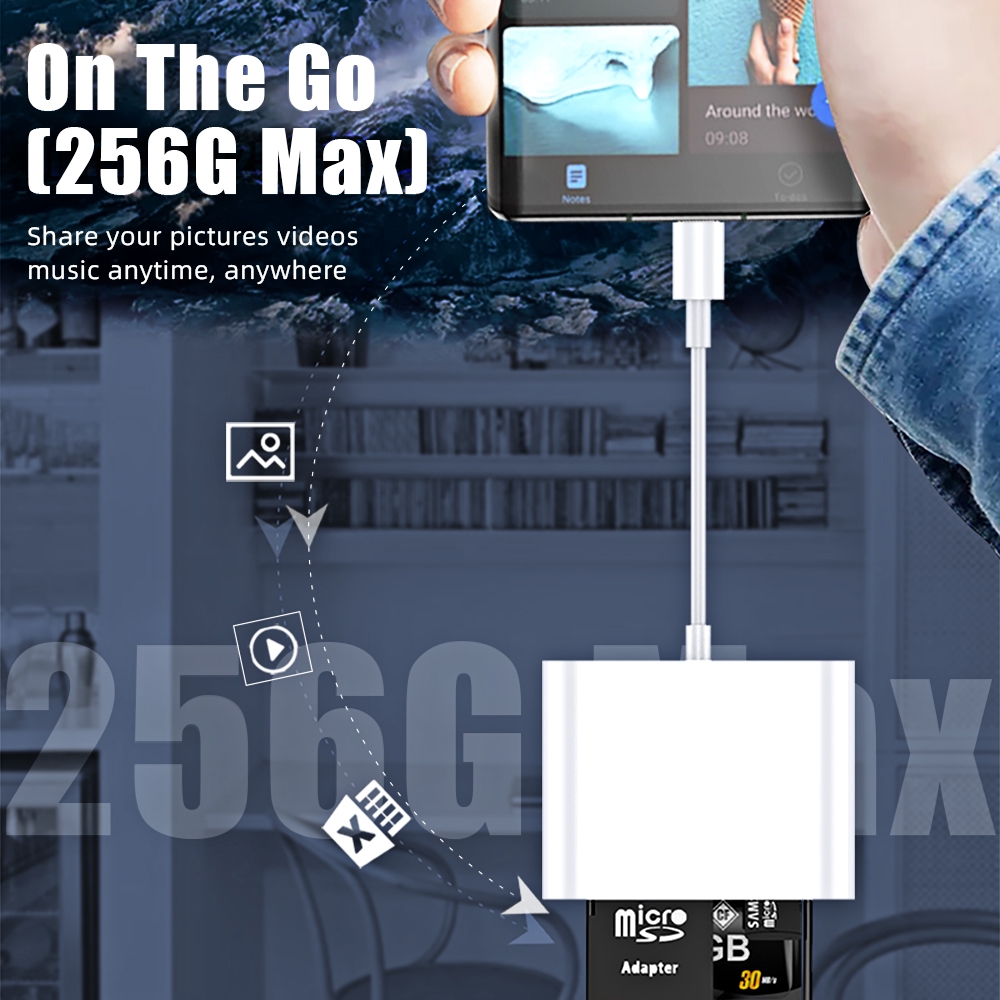 Đầu Đọc Thẻ Nhớ Chuyển Đổi OTG Type-C Sang TF / SD / CF Cho Huawei OPPO