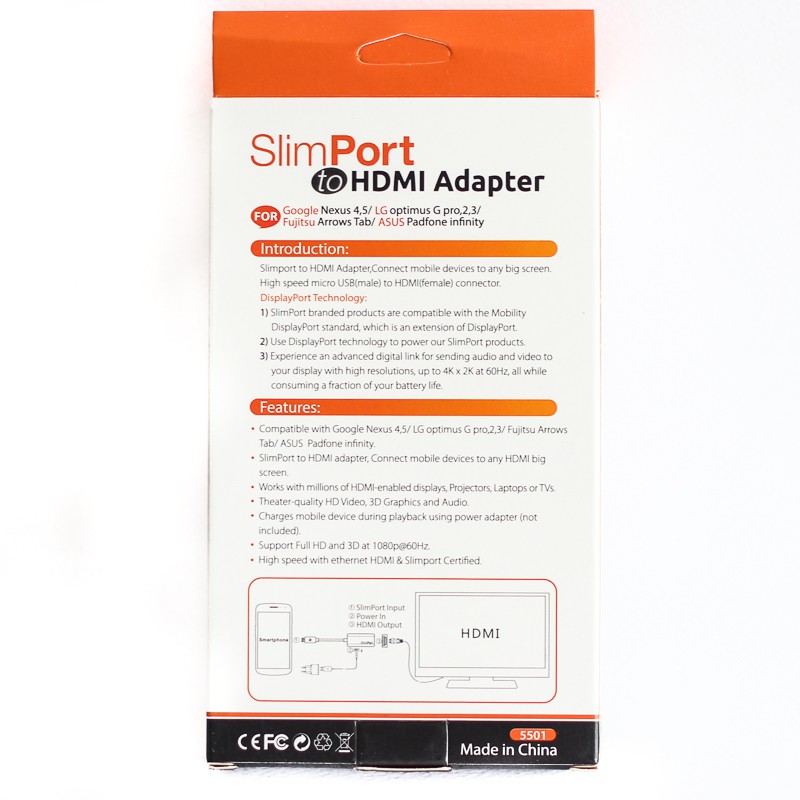 Cáp Slimport -&gt; HDMI Google 5501 Cáp chuyền đồi Slimport sang HDMI