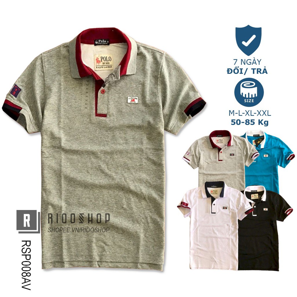 [XẢ KHO] Áo thun nam ngắn tay polo phối viền cao cấp RSP008AV - áo phông nam có cổ Riooshop