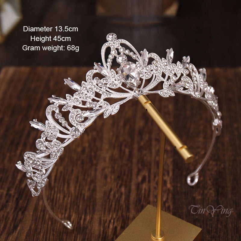 GETNOIVAS Vương miện đính đá phong cách sang trọng cho cô dâu