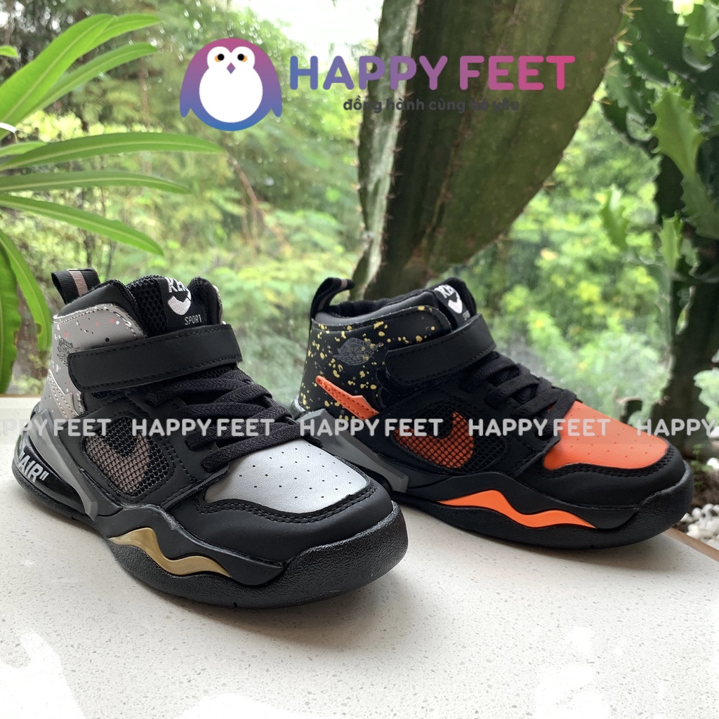 Giầy cao cổ trẻ em Happy Feet dáng thể thao thời trang cho bé trai 1-10 tuổi- HK811