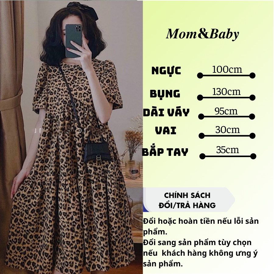 Đầm bầu thời trang công sở M292 chất lụa hàn thiết kế Mom and Baby
