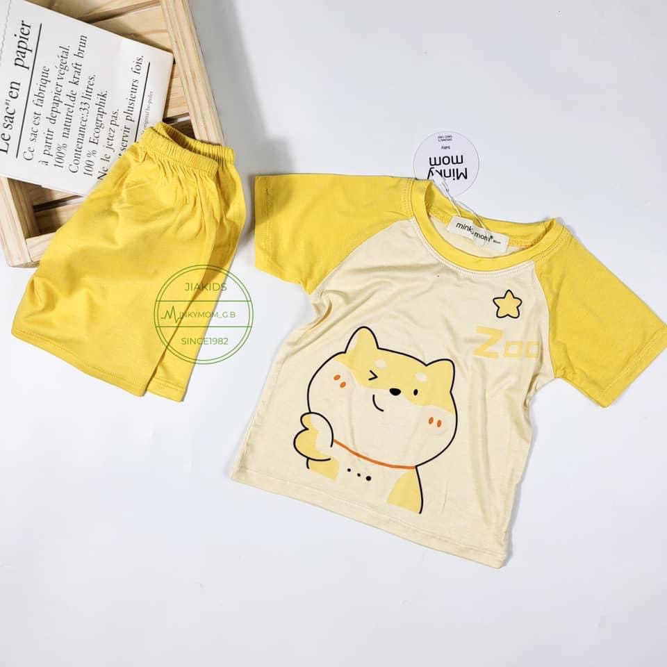 [SALE] Bộ Quần Áo Bé Gái, Bé Trai Minky Mom Vải Thun Lạnh Doraemon Tay Giáp Lăng, Bộ Cộc Tay Cho Bé Mặc Nhà MKM2221