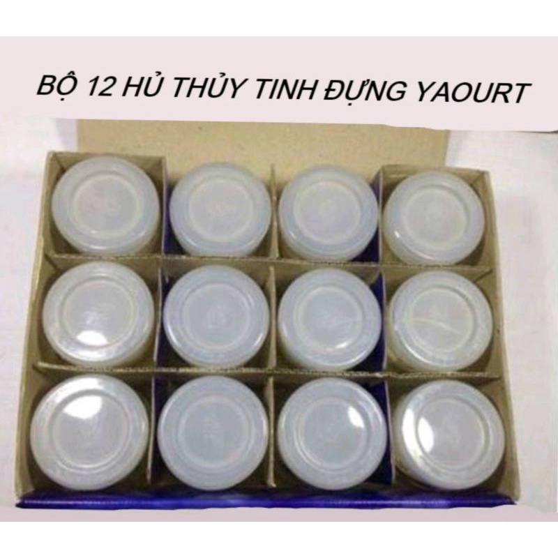 12 hủ thủy tinh làm YAOURT 100ml kiểu dáng truyền thống