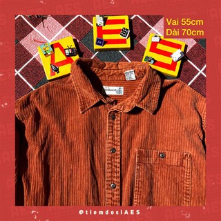 ÁO SƠ MI NHUNG TĂM MÀU SẮC VINTAGE 2HAND/SECONDHAND OVERSIZE/BIGSIZE  - tiemdosiAES