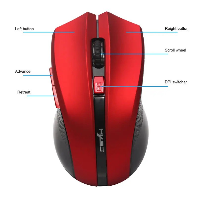 Chuột Gaming Không Dây 2.4GHz 2400DPI HXSJ X50