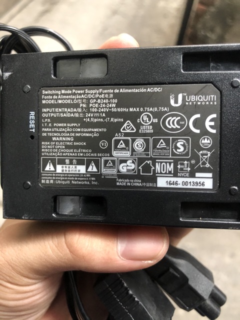 Ubiquiti 24V DC 1.0A 24w poe adapter