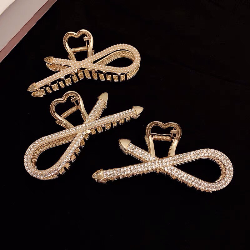 Kẹp tóc Hàn Quốc đính đá ngọc cặp tóc càng cua kim loại con cá thời trang xinh sang hottrend cho nữ Miituu KC