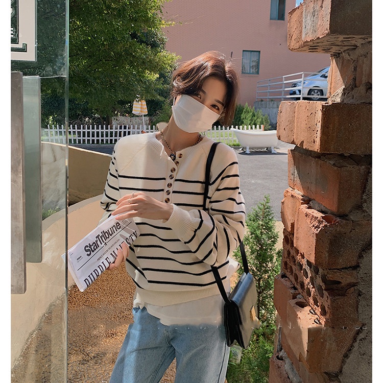 Áo len SUXI tay dài dáng rộng phong cách Hàn Quốc thời trang mùa thu cho nữ