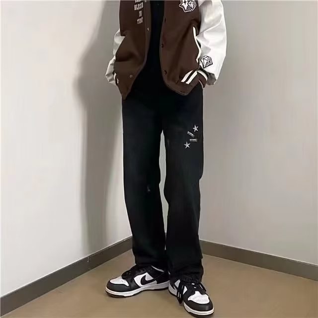 Quần hiphop thời trang  Quần jean ôm trẻ tuổi unisex quần bò nam retro quần jean nam hàn quốc