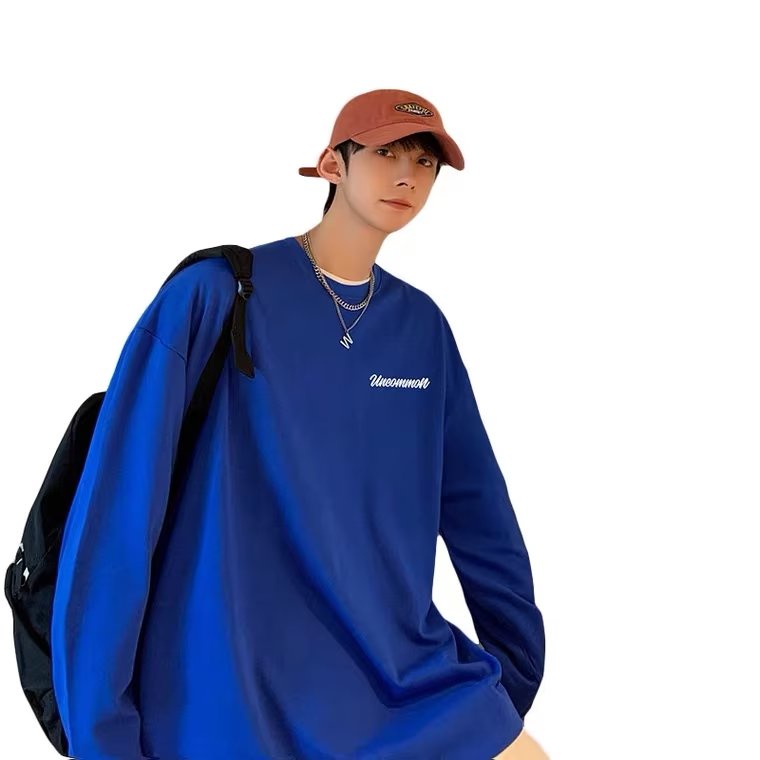 Áo Thun Tay Dài Dáng Rộng In Chữ Phong Cách Hàn Quốc Thời Trang Cho Nam Và Nữ Size M-5XL