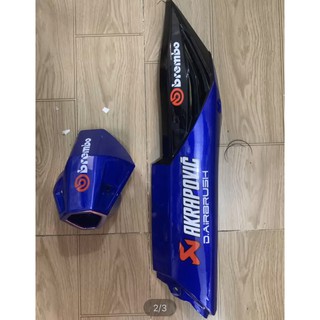 Bộ ốp pô có chụp đít pô dành cho xe winner xanh dương đậm đen