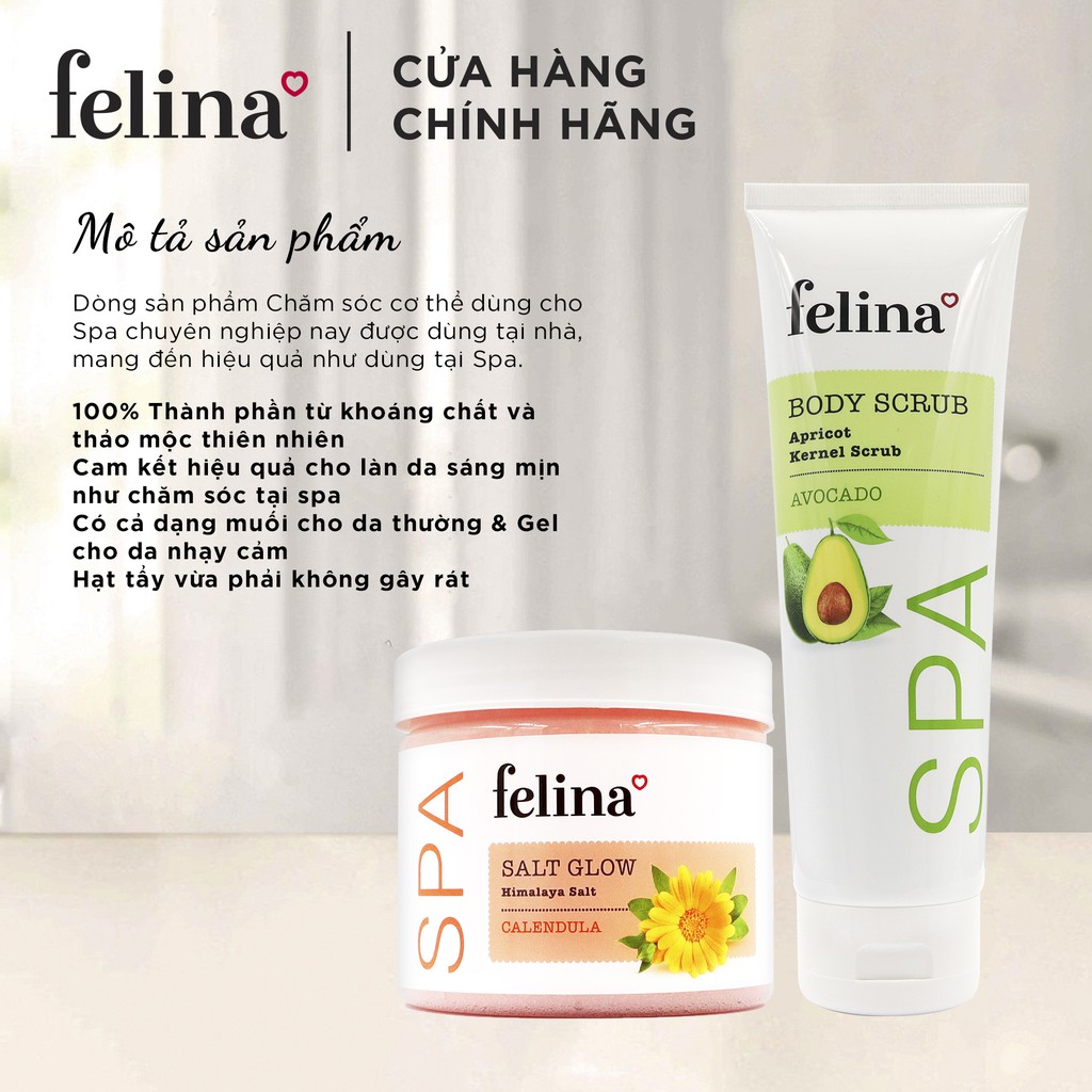 Combo 2 Tuýp Tẩy Tế Bào Chết dạng Gel Felina 300ml/Tuýp