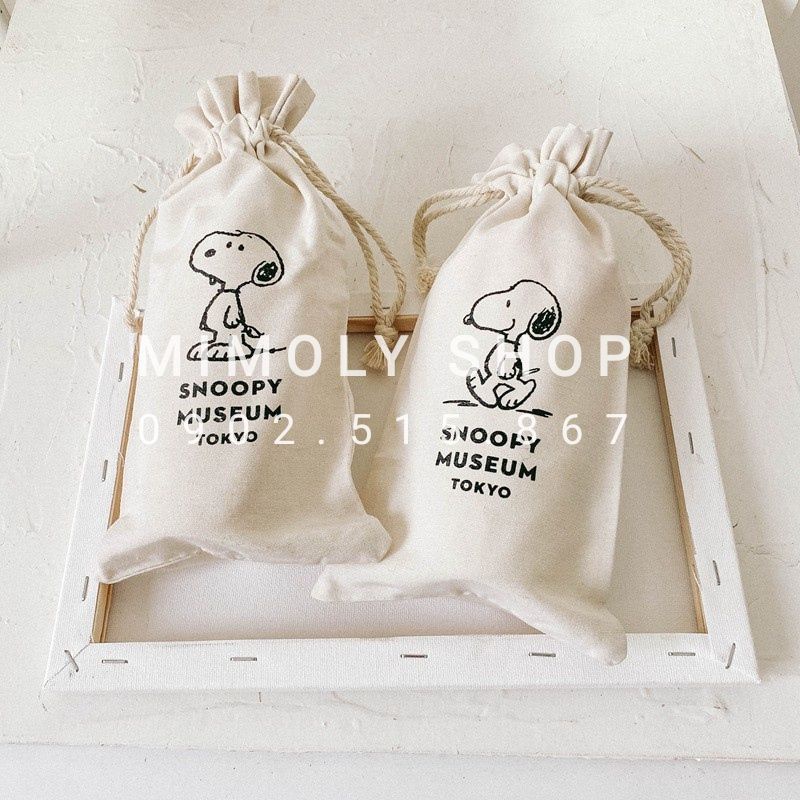 Túi Vải Dây Rút Đựng Bình Nước Vải Canvas In Nhiều Mẫu