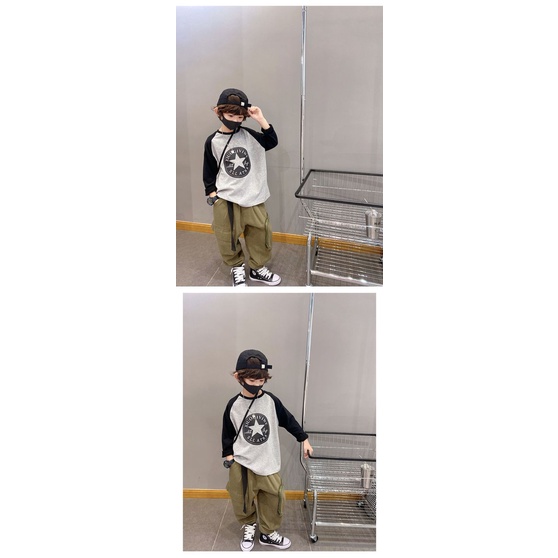 Áo Thun Tay Dài Dáng Rộng Thời Trang Xuân Thu Phong Cách Mới Dành Cho Bé Trai 110-160 2022