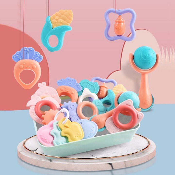 Bộ 10  gặm nướu BabyRattle an toàn cho bé