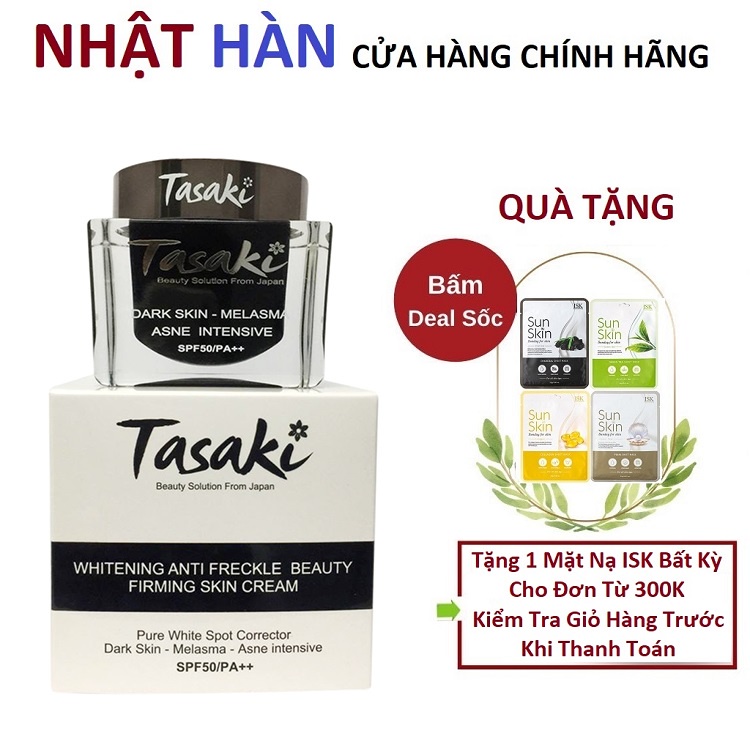 Kem Tasaki Đen Dưỡng Trắng, Làm Mờ Vết Nám Và Mụn Thâm - Whitening Anti Freckle Beauty Firming Skin Cream SPF50/PA++ 25g